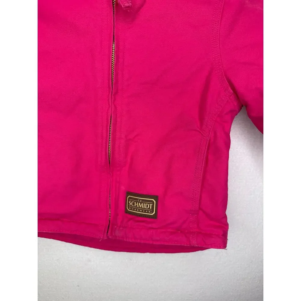 1980s–1990s C.L. Schmidt 3T Pink Sherpa Lined Cotton Jacket